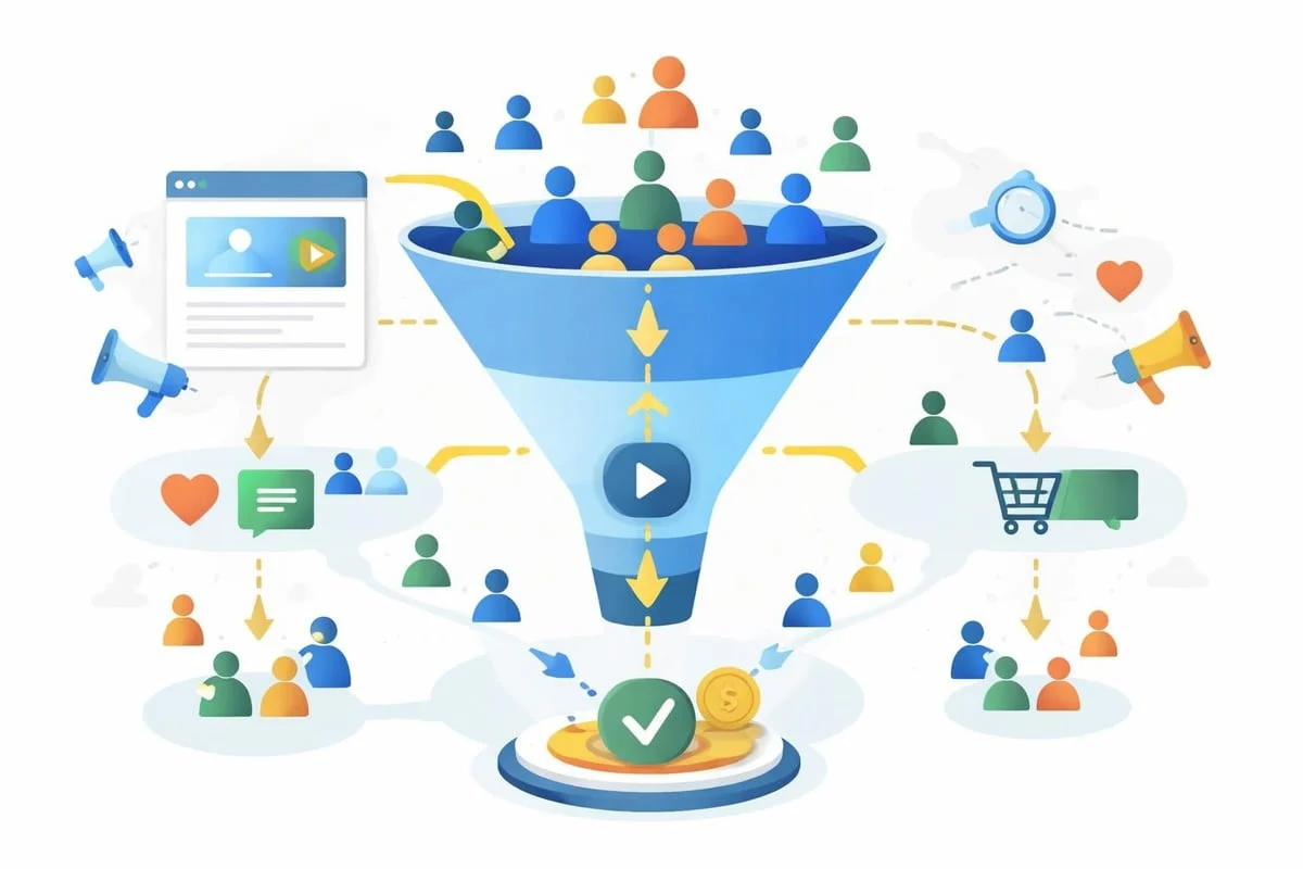 Funnel di conversione in base al comportamento dei visitatori