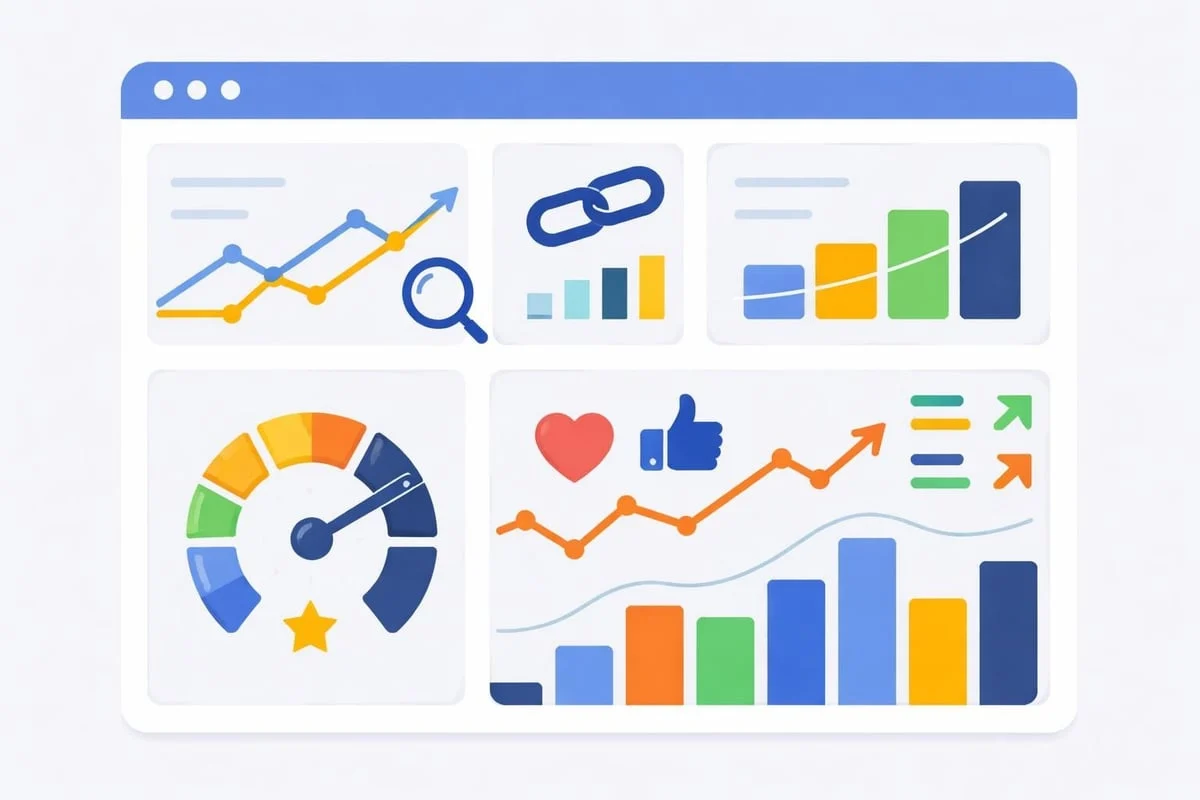 Website popularity metrics dashboard