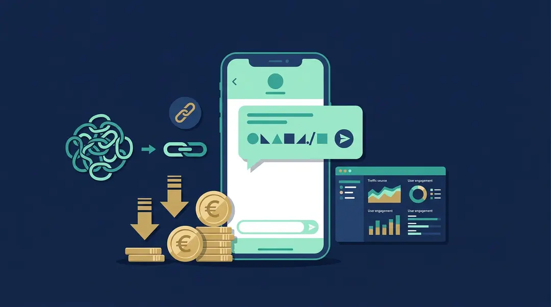 Short URL links saving money in SMS marketing campaigns with analytics tracking
